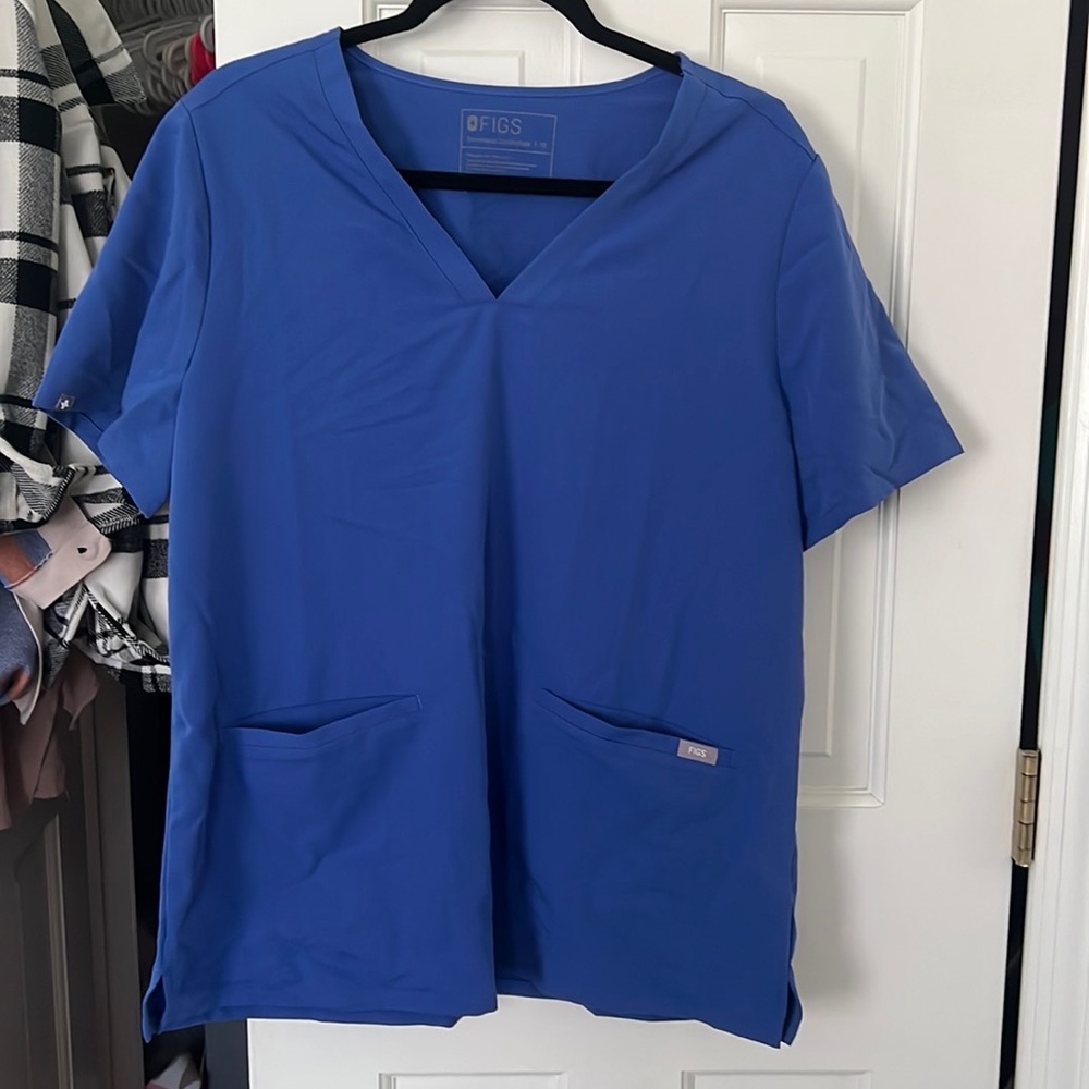 Brand new Figs Royal blue Casma top